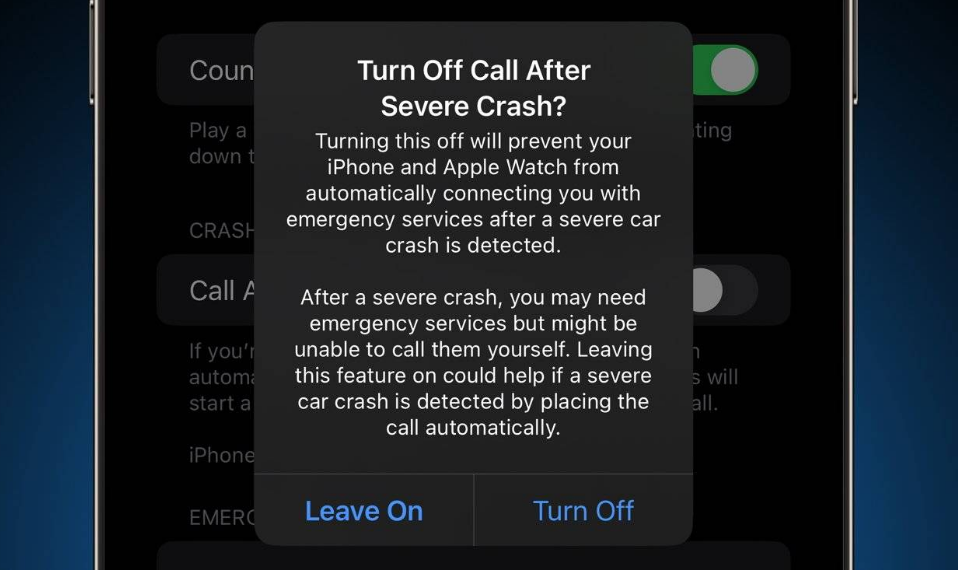 北海苹果14维修分享 iPhone 14 和 Apple Watch 上关闭崩溃检测 